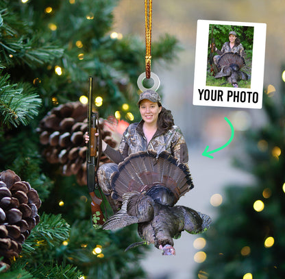 Personalized Photo Acrylic Ornament – Gift For Turkey Hunting Lover OO1615