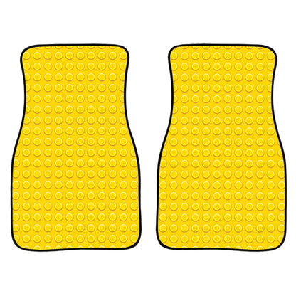 Yellow Plastic Building Blocks Print Front And Back Car Floor Mats, Front Car Mat SO0283