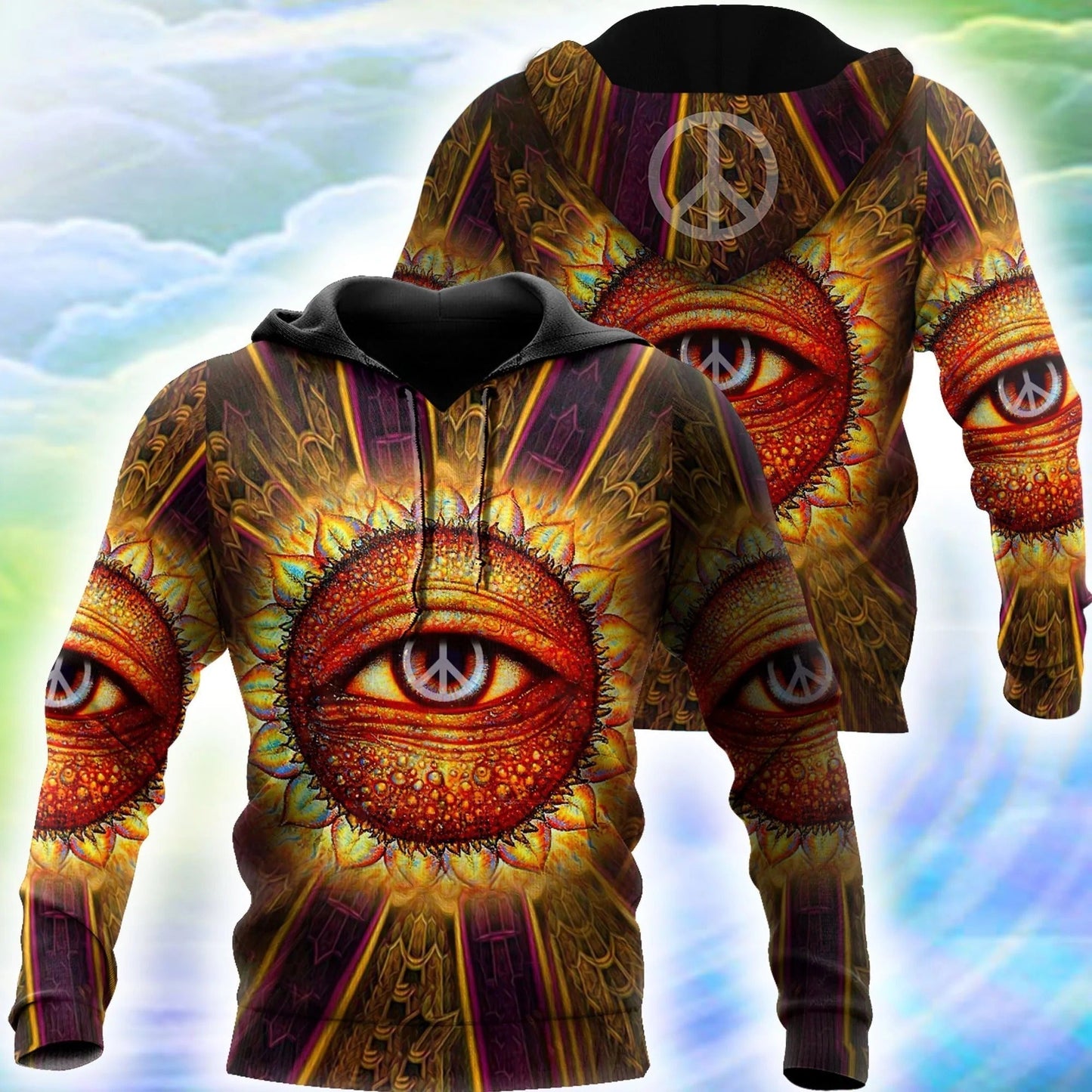 Hippie Eyes 3D Hoodie For Men And Women, Hippie Gift For Hippie Dad SO0485