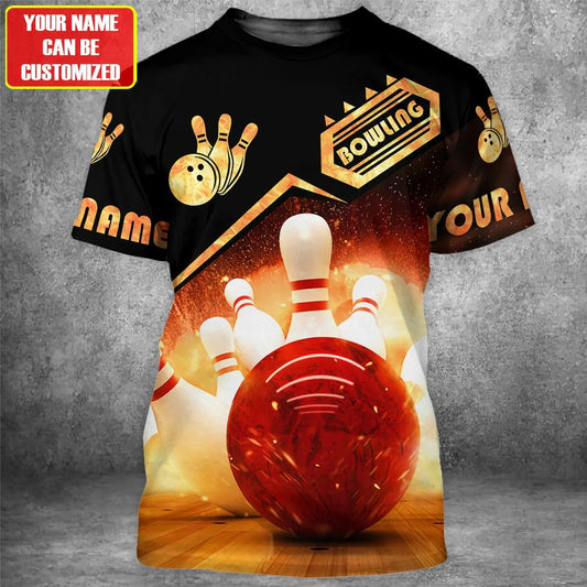 Custom Flame Bowling TShirts Unisex BOT0020