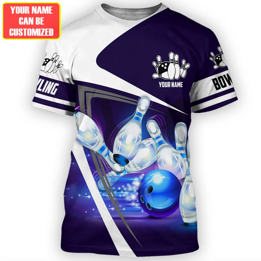 Custom 3D Bowling Tshirts For Men Women BOT0049