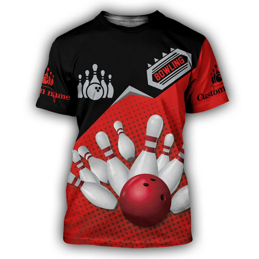 Custom 3D Bowling Tshirts For Men Women BOT0050