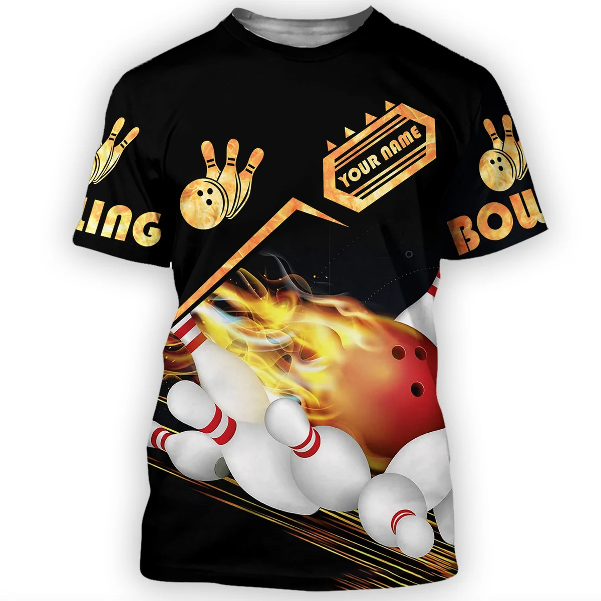 Custom Flame Bowling TShirts Unisex BOT0021