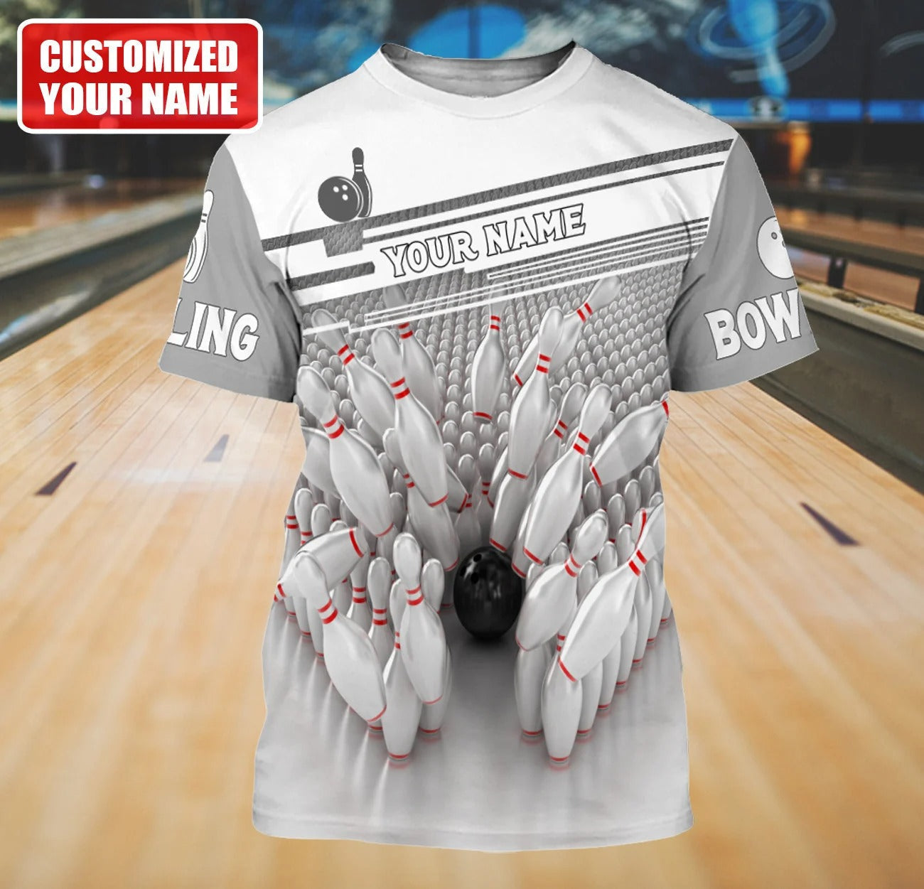 Custom 3D Bowling Tshirts For Men Women BOT0052