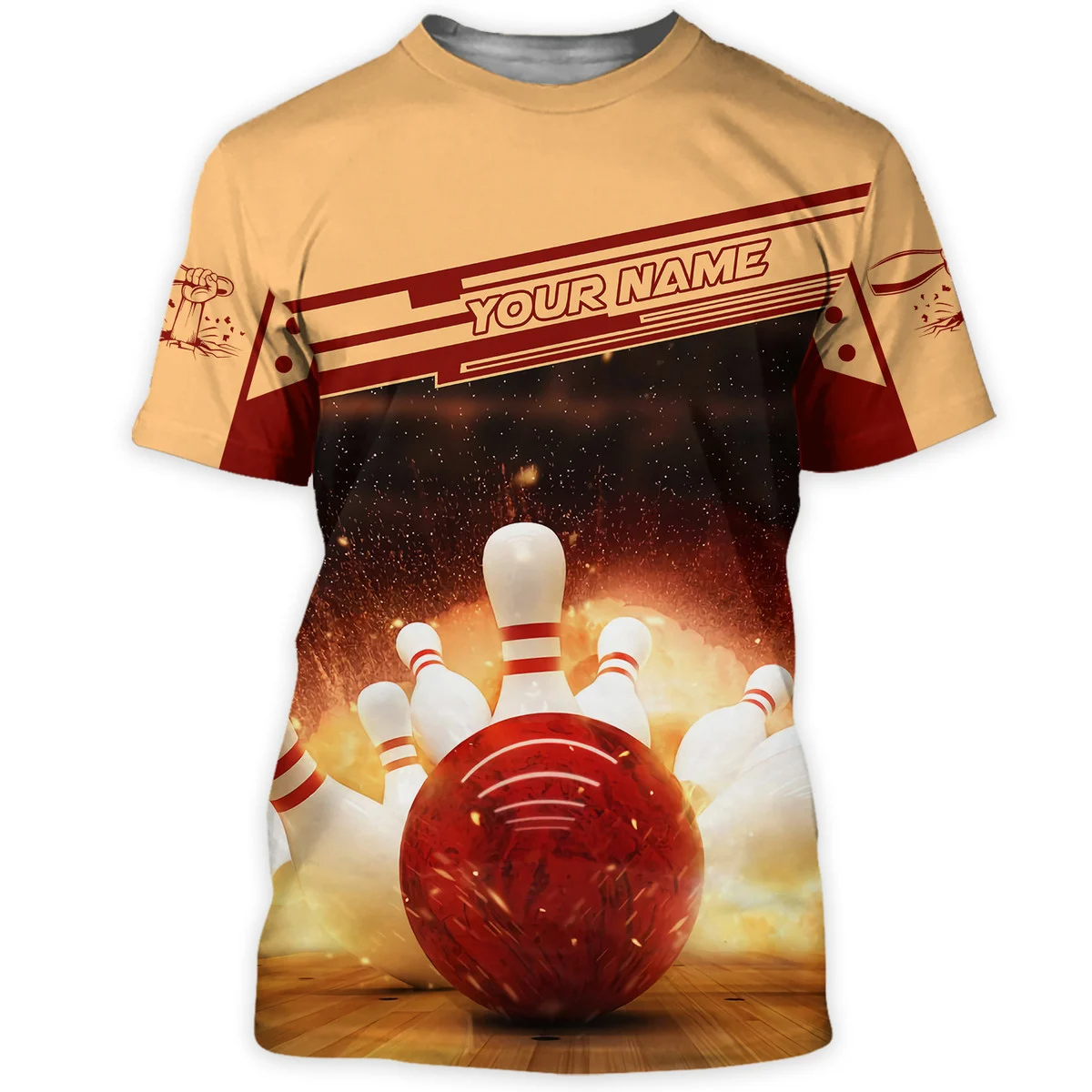 Custom Flame Bowling TShirts Unisex BOT0023