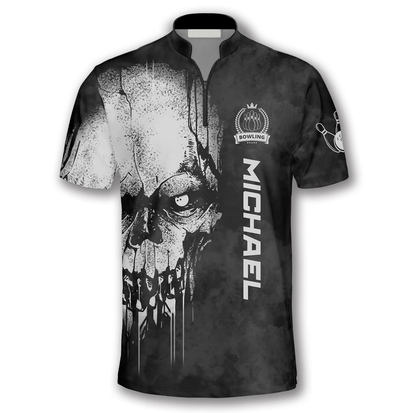 Custom Skull Bowling Jersey For Team BO0159