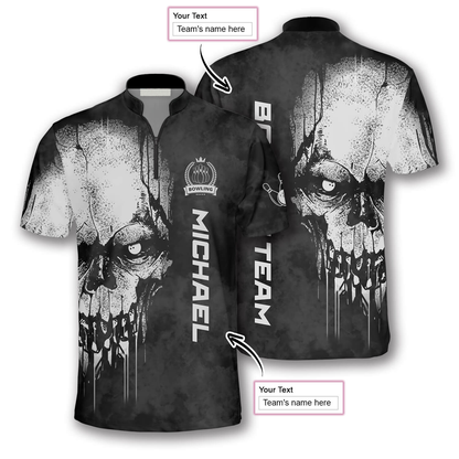 Custom Skull Bowling Jersey For Team BO0159