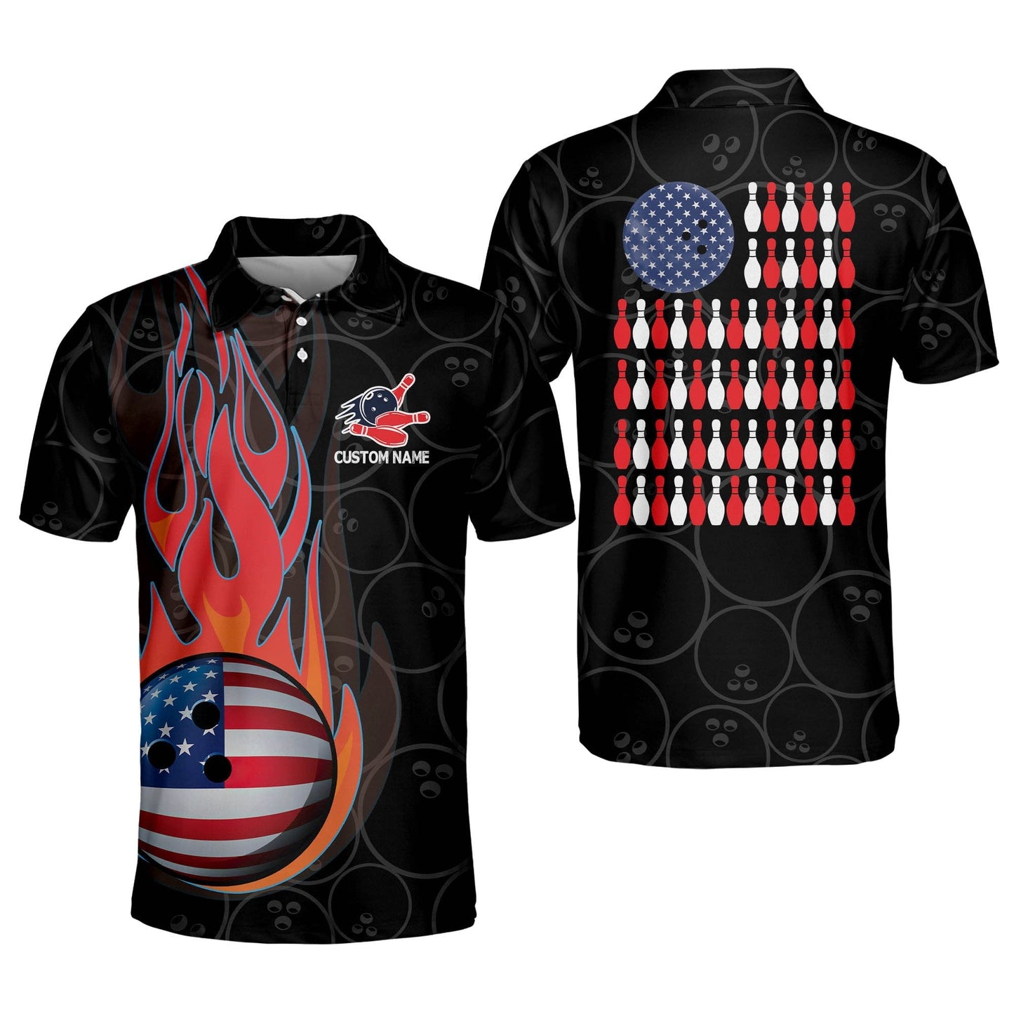 Patriotic Bowling American Flag Shirt BM0023