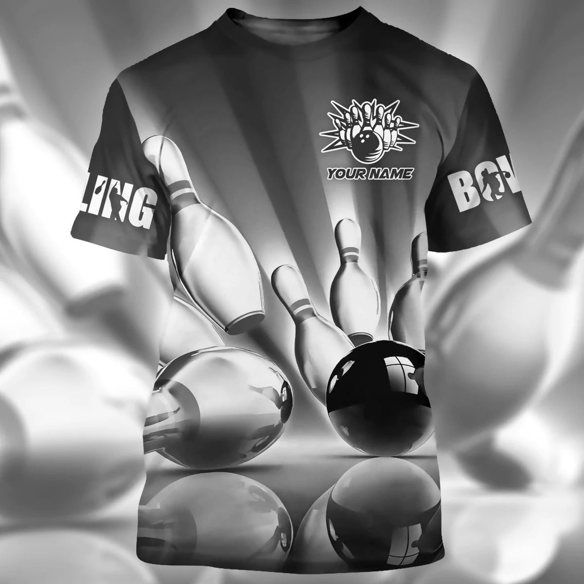 Custom 3D Bowling Tshirts For Men Women BOT0054