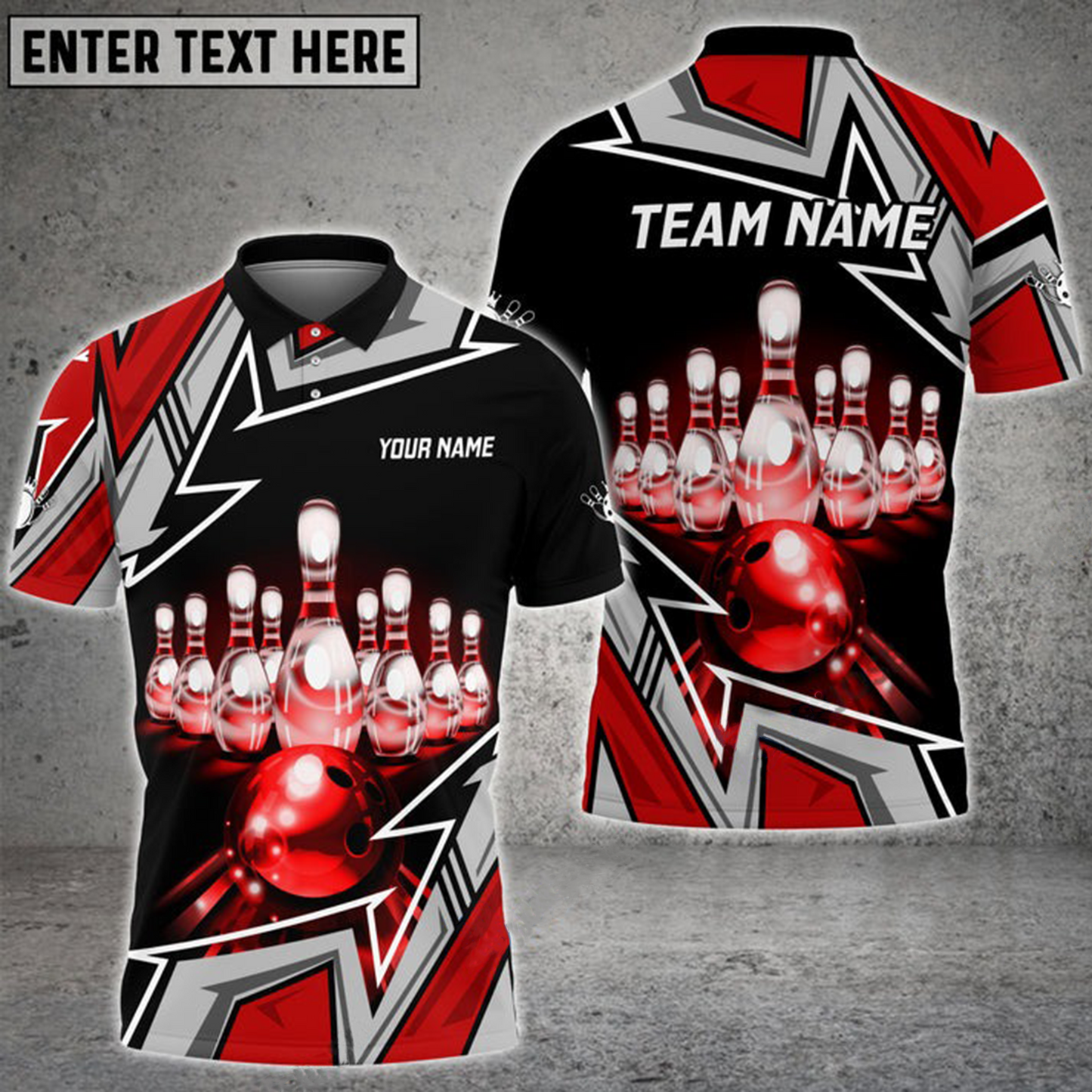 Custom Bowling Polo Shirts For Team BO0358