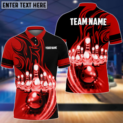 Custom Flame Bowling Polo Shirts BO0323