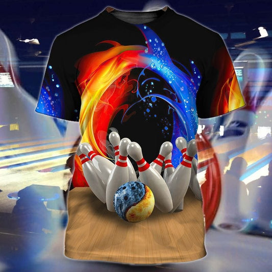 Custom Flame Bowling TShirts Unisex BOT0019