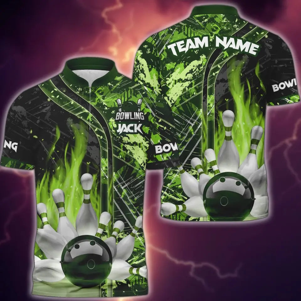 Custom Flame Bowling Jersey For Team BO0233