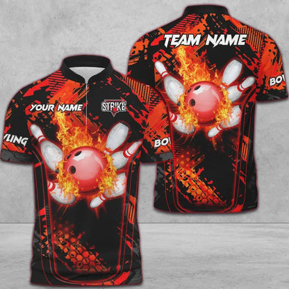 Custom Flame Bowling Jersey For Team BO0035