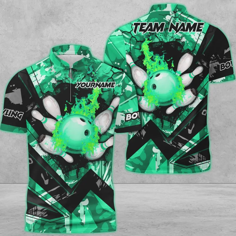 Custom Flame Bowling Jersey For Team BO0231