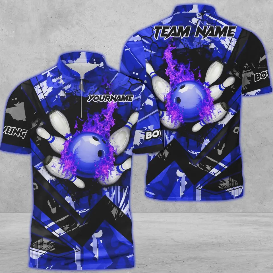 Custom Flame Bowling Jersey For Team BO0231