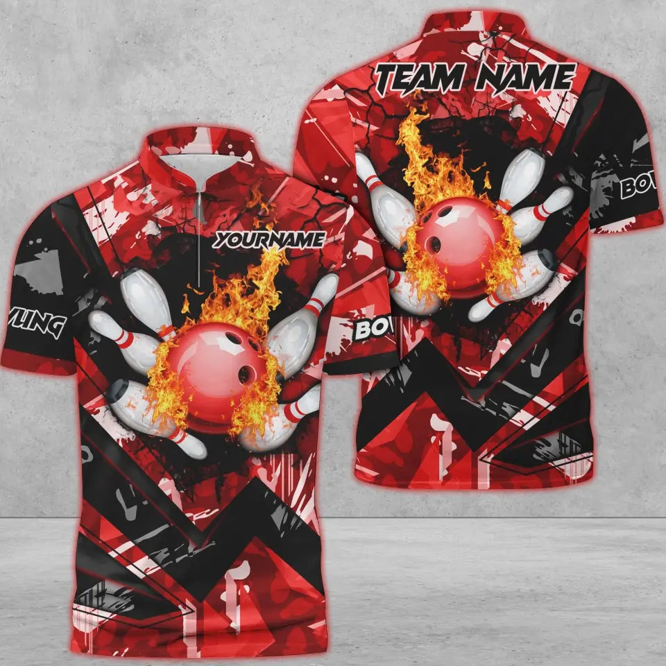 Custom Flame Bowling Jersey For Team BO0231