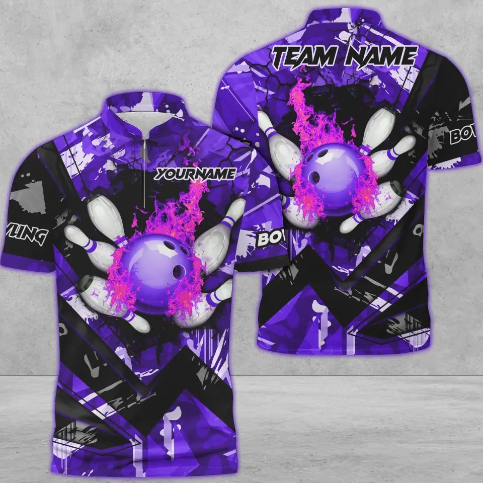 Custom Flame Bowling Jersey For Team BO0231