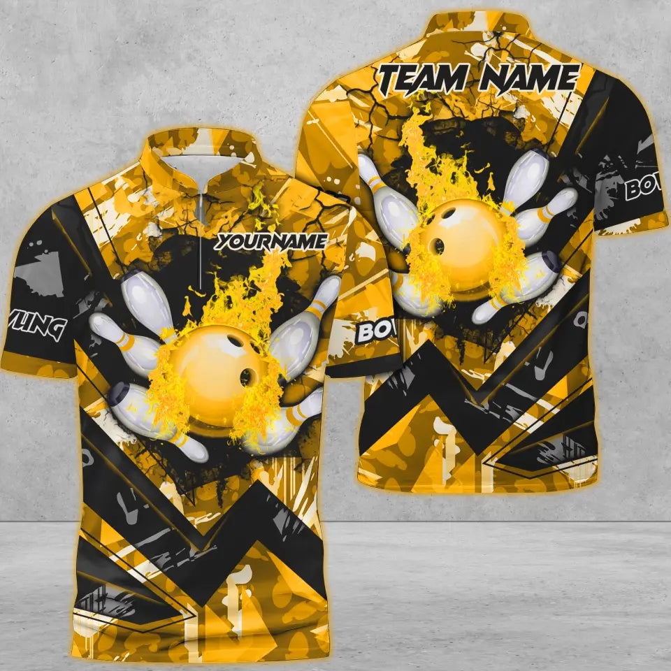 Custom Flame Bowling Jersey For Team BO0231