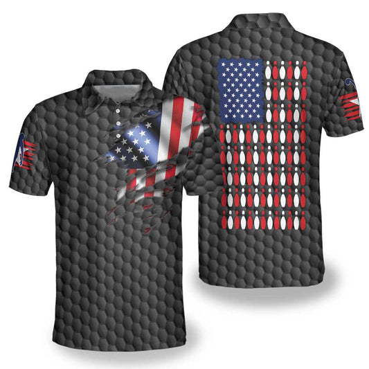 Custom Patriotic Bowling Polo Shirts Men Women BO0127