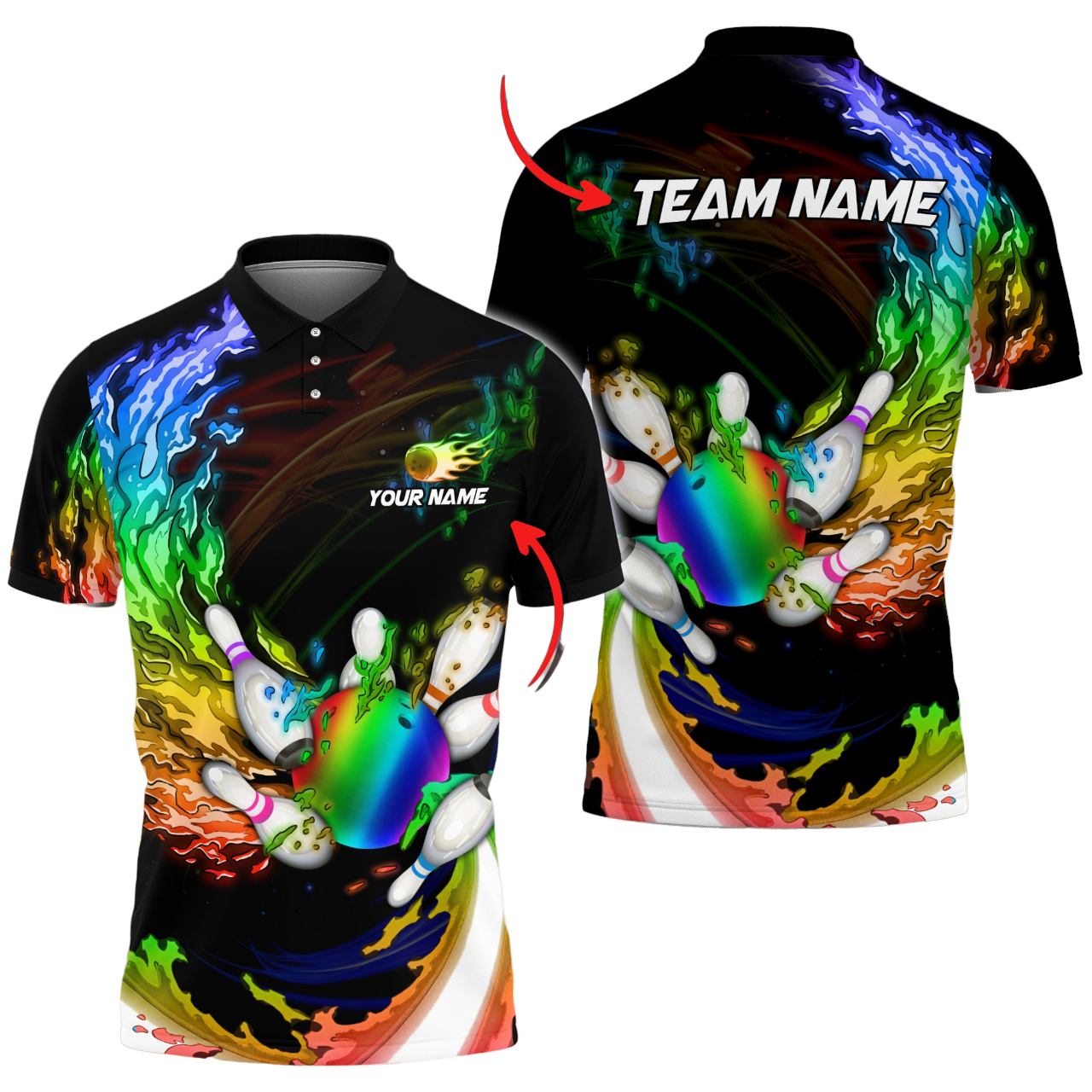 Custom Bowling Polo Shirts For Team BO0340