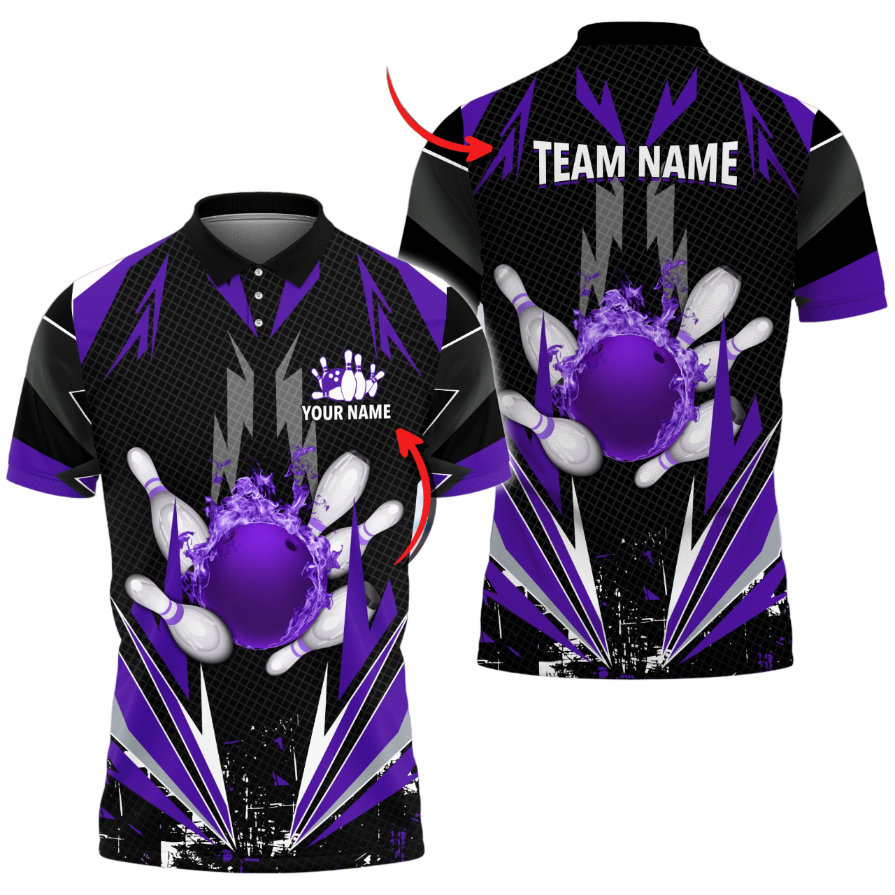 Custom Bowling Polo Shirts For Team BO0347