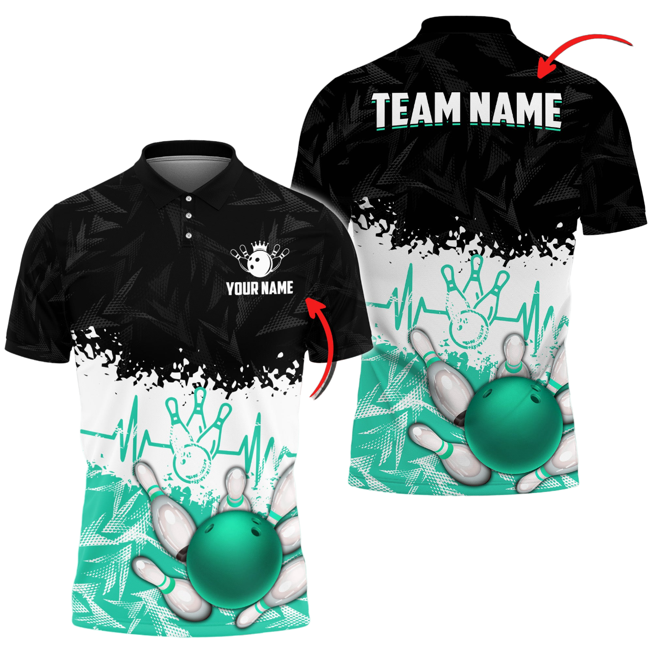 Custom Bowling Polo Shirts For Team BO0348