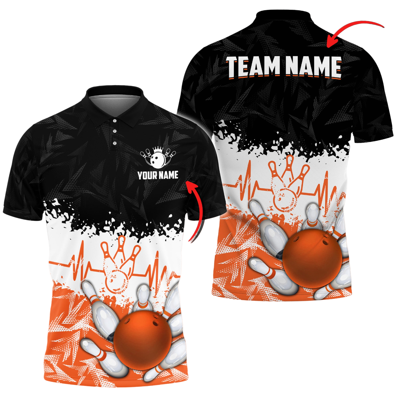 Custom Bowling Polo Shirts For Team BO0348