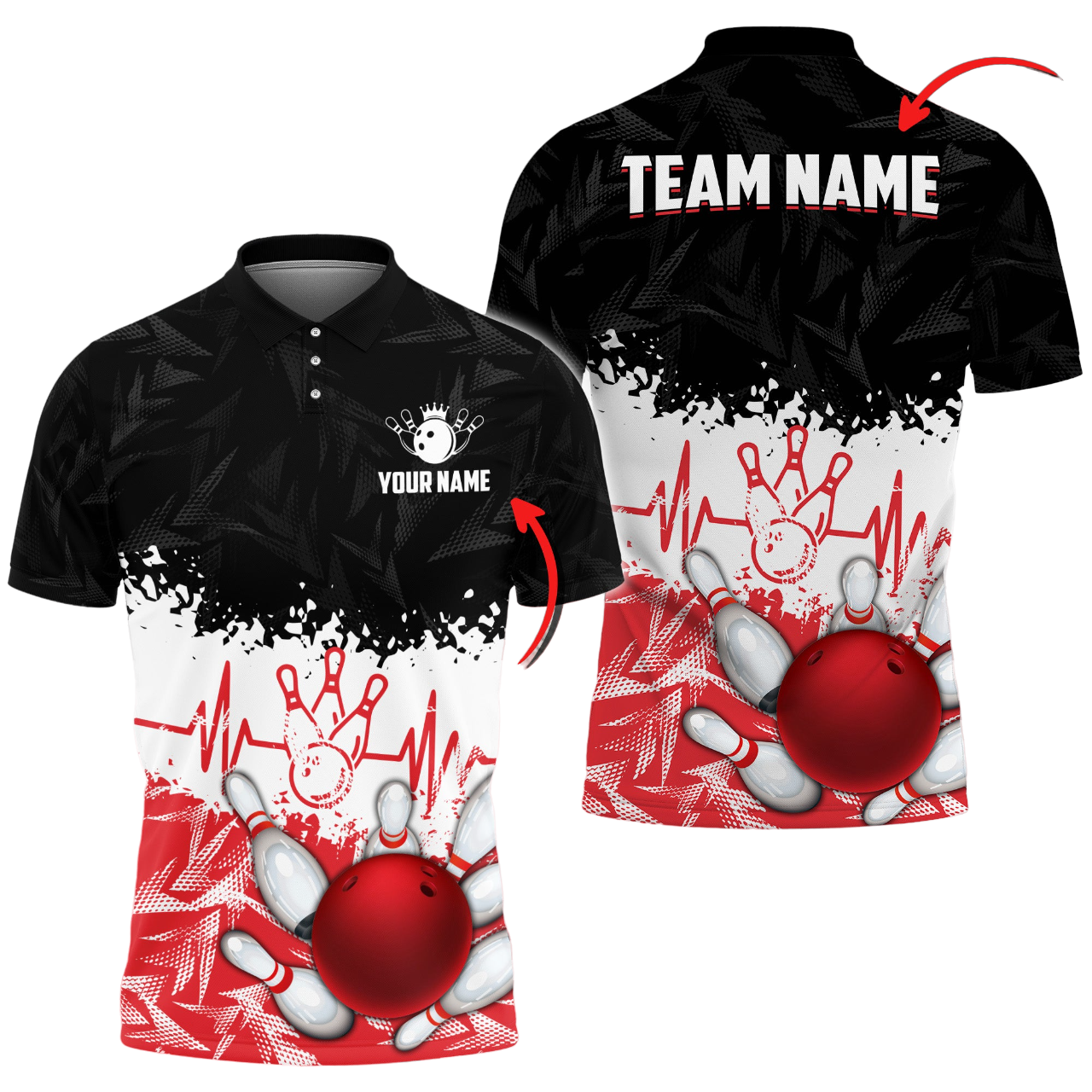 Custom Bowling Polo Shirts For Team BO0348