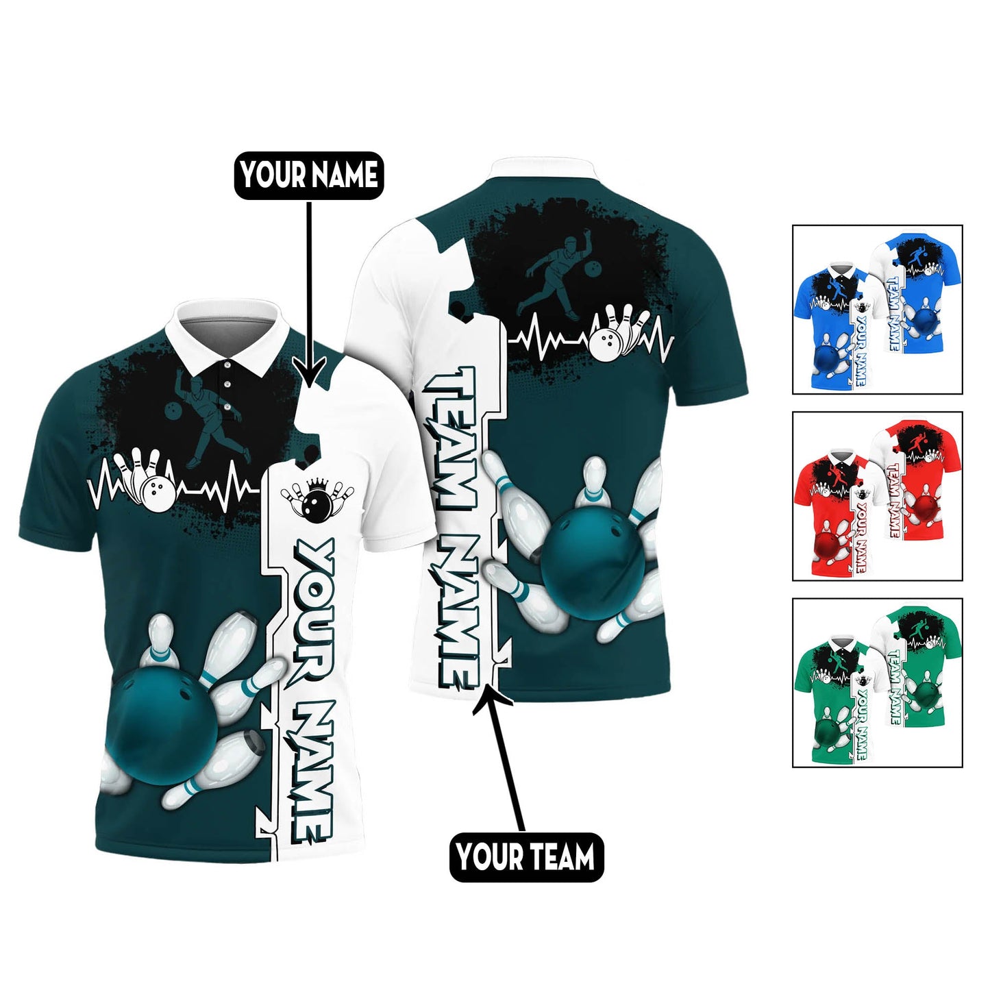 Custom Bowling Polo Shirts For Team BO0351