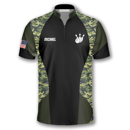 Custom Camo Bowling Jersey For Team BO0049