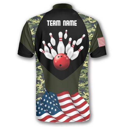 Custom Camo Bowling Jersey For Team BO0049