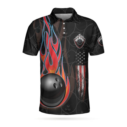 Custom Skull Flame Bowling Polo Shirts BO0315