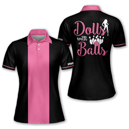 Dolls With Balls Womens Bowling Polo BW0085