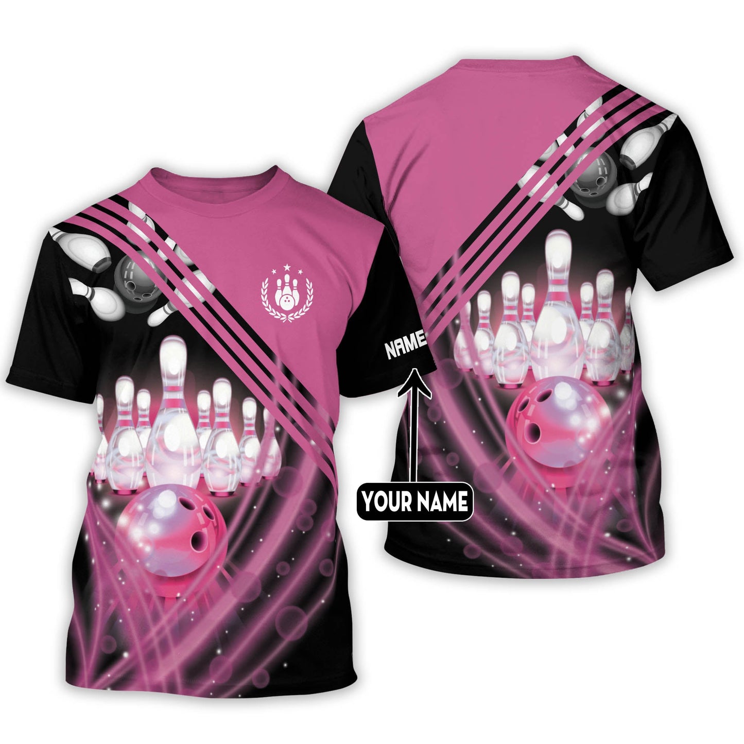 Custom 3D Bowling TShirts for Women BWT0003