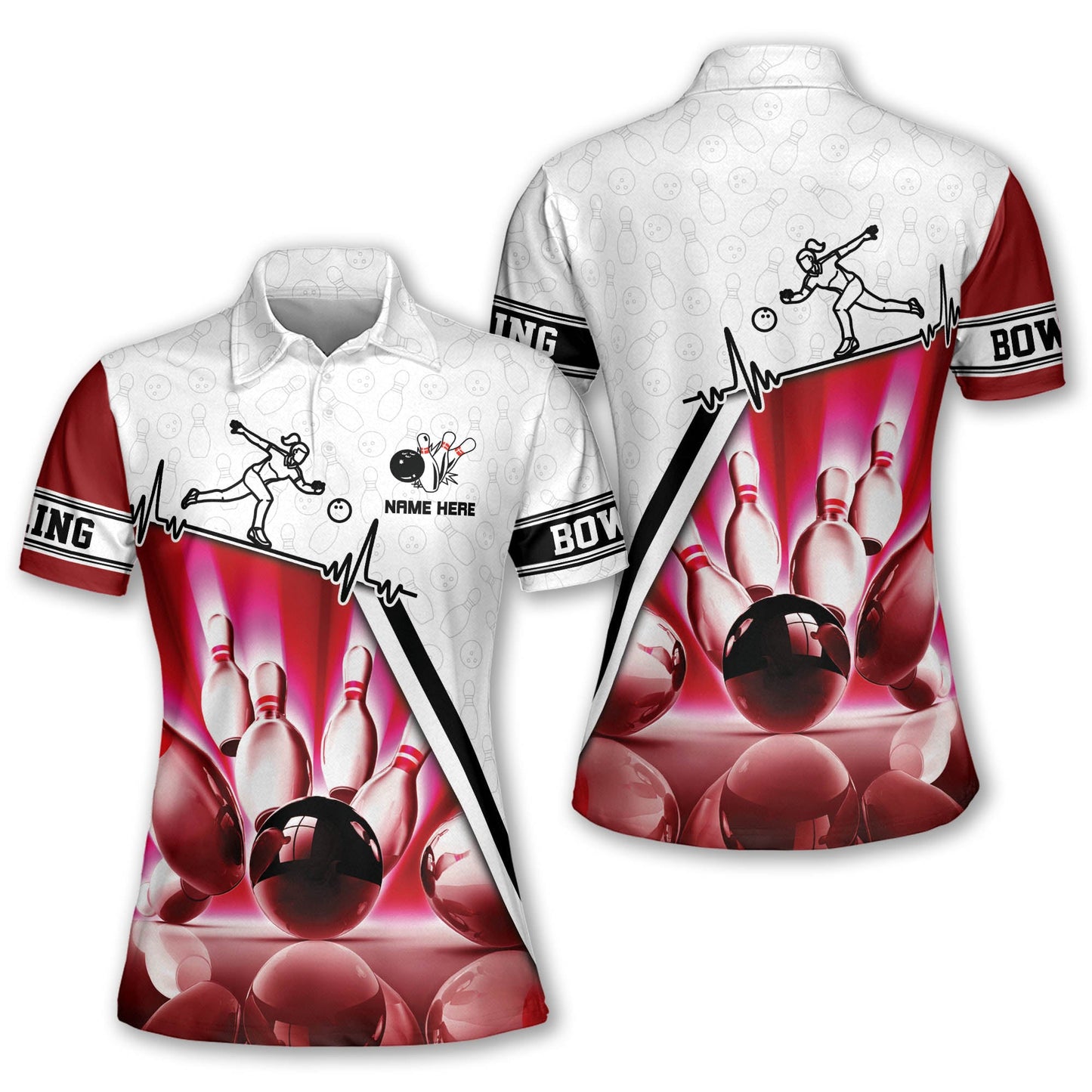 Heartbeat Bowling Polo Shirts Women BW0094