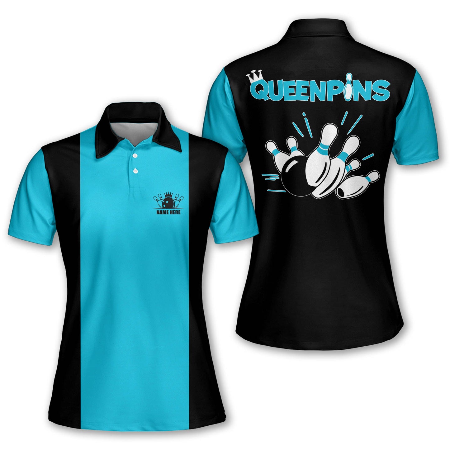 Queen Pins Retro Womens Bowling Shirts BW0086