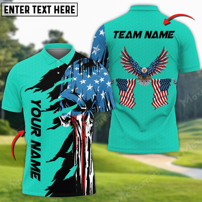 Custom Patriotic Bowling Polo Shirts BO0333