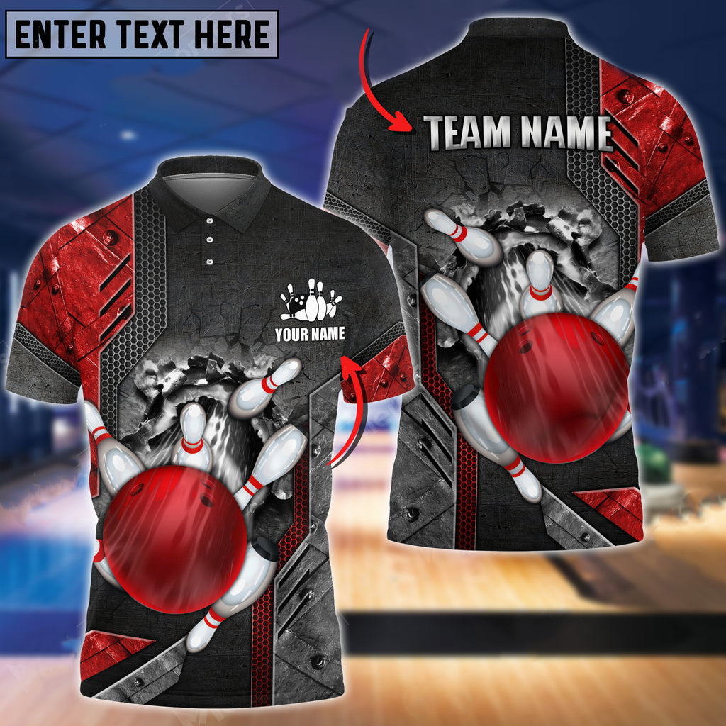 Custom Patriotic Bowling Polo Shirts For Team BO0142