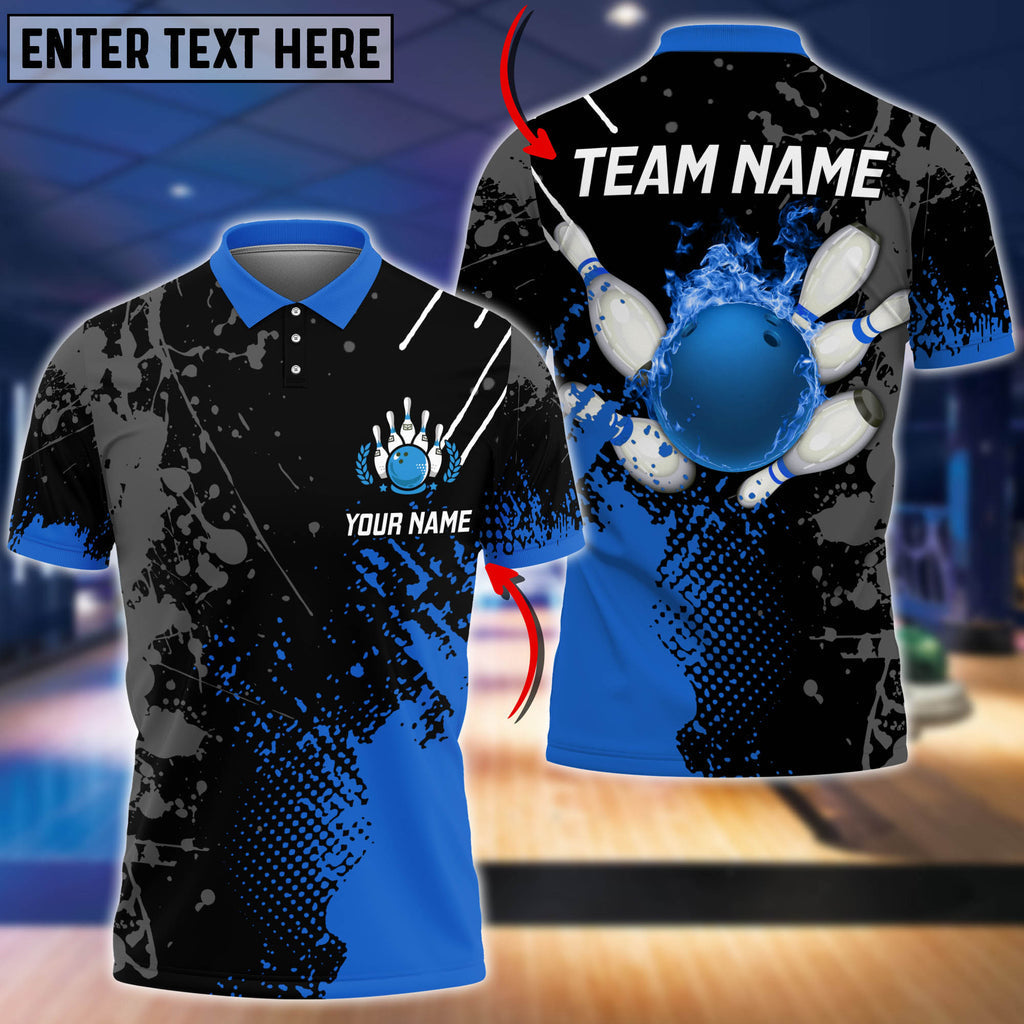 Custom Flame Bowling Polo Team Shirts BO0100