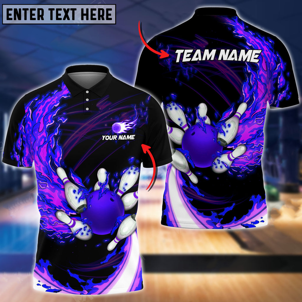 Custom Flame Bowling Polo Shirts BO0011