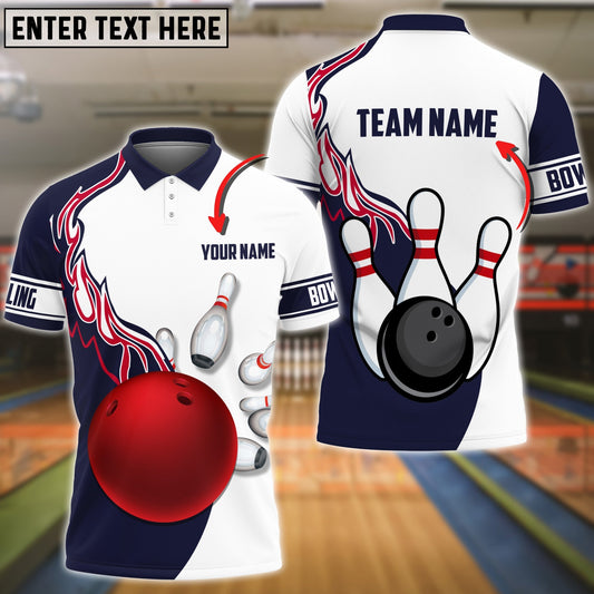 Custom Flame Bowling Polo Shirts BO0371