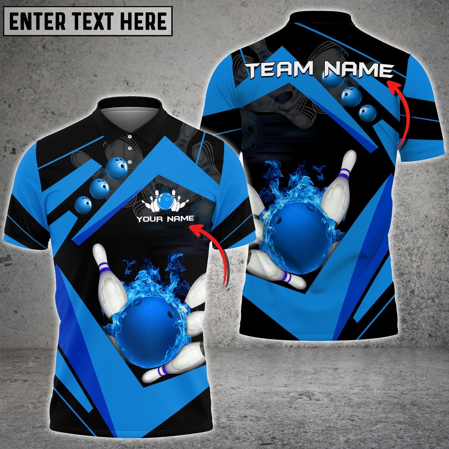 Custom Bowling Polo Shirts For Team BO0375