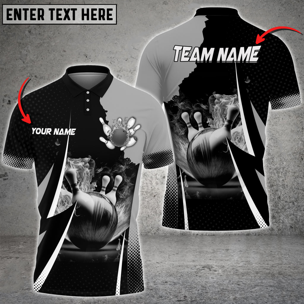 Custom Flame Bowling Polo Team Shirts BO0083