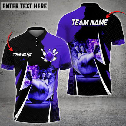 Custom Flame Bowling Polo Team Shirts BO0083