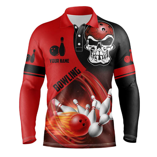 Custom Skull Bowling Polo Long Shirts Unisex BO0255