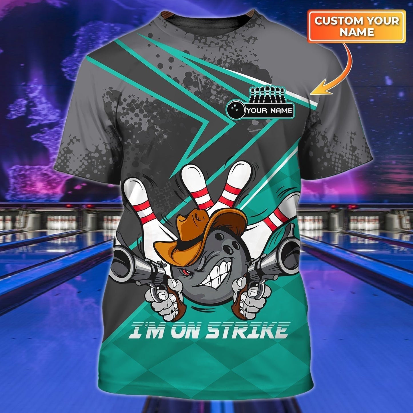 Custom 3D Bowling Tshirts For Men Women BOT0033