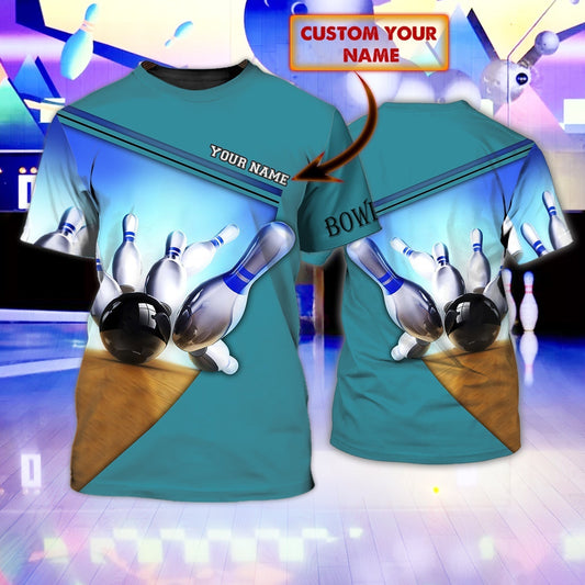 Custom 3D Bowling Tshirts For Men Women BOT0027