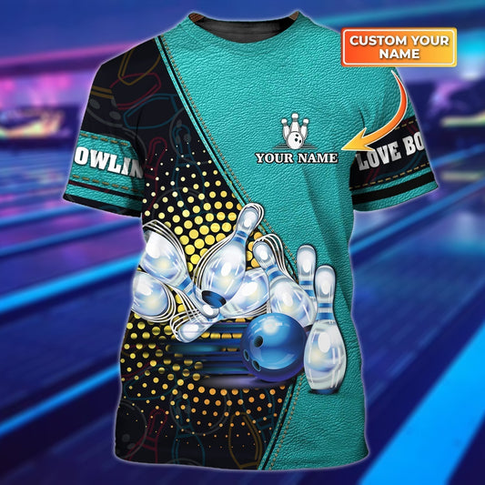 Custom 3D Bowling Tshirts For Men Women BOT0034