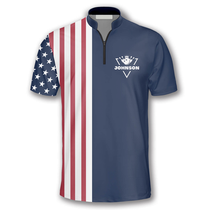 Custom Patriotic Bowling Jersey For Team BO0020